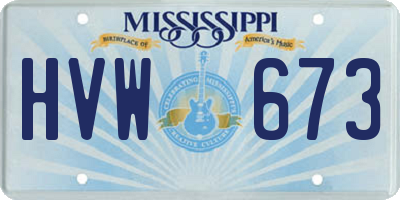 MS license plate HVW673