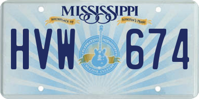 MS license plate HVW674