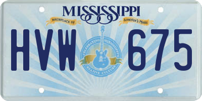 MS license plate HVW675
