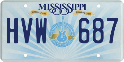MS license plate HVW687