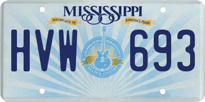 MS license plate HVW693