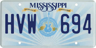 MS license plate HVW694