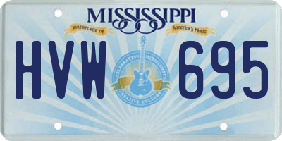 MS license plate HVW695