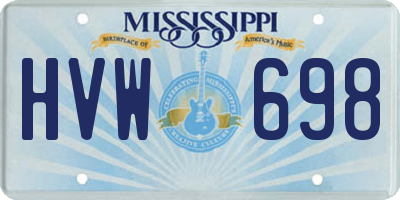 MS license plate HVW698