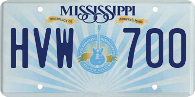 MS license plate HVW700