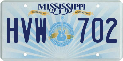 MS license plate HVW702