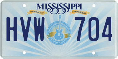 MS license plate HVW704