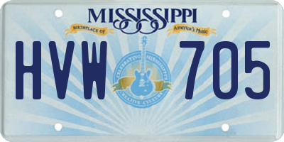 MS license plate HVW705