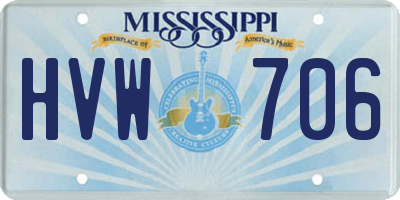MS license plate HVW706