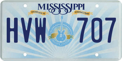 MS license plate HVW707