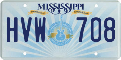 MS license plate HVW708