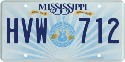 MS license plate HVW712