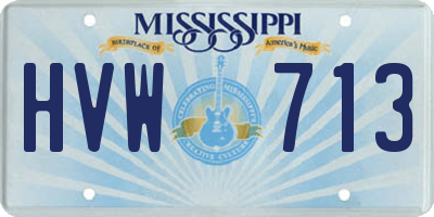 MS license plate HVW713