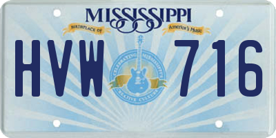 MS license plate HVW716