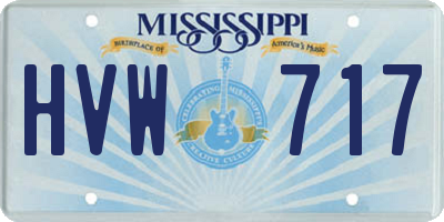 MS license plate HVW717