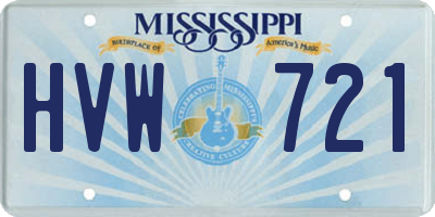 MS license plate HVW721