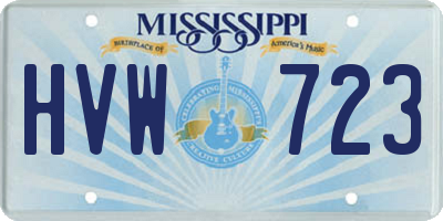 MS license plate HVW723