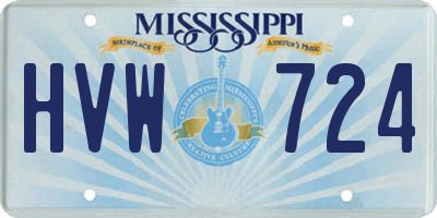 MS license plate HVW724