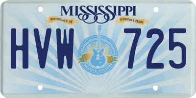 MS license plate HVW725