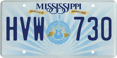 MS license plate HVW730