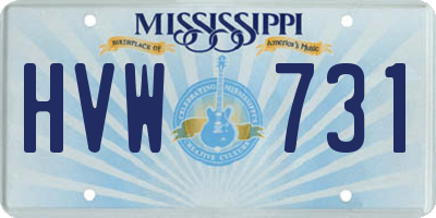 MS license plate HVW731