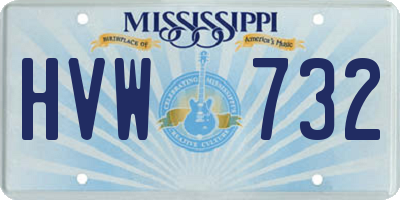 MS license plate HVW732