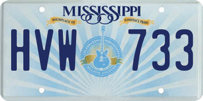 MS license plate HVW733
