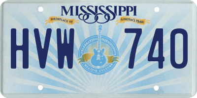 MS license plate HVW740
