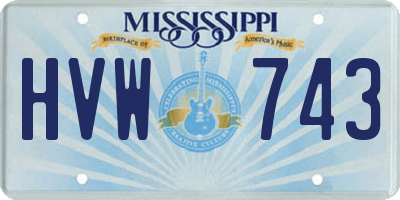 MS license plate HVW743