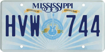 MS license plate HVW744