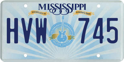 MS license plate HVW745