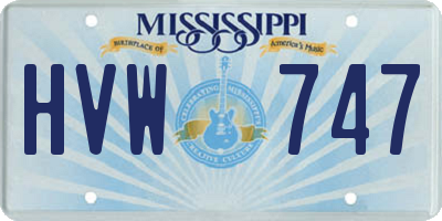 MS license plate HVW747