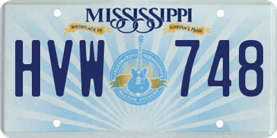 MS license plate HVW748
