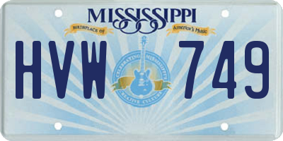 MS license plate HVW749