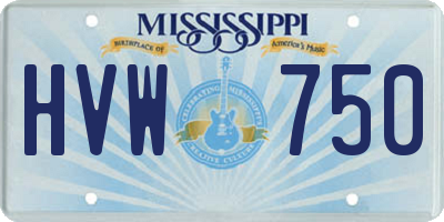 MS license plate HVW750