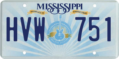 MS license plate HVW751