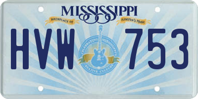 MS license plate HVW753