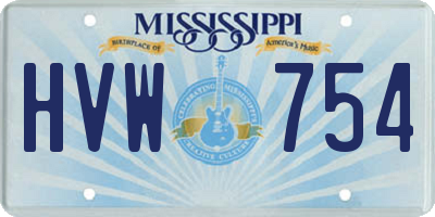MS license plate HVW754