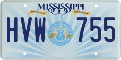 MS license plate HVW755