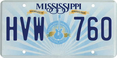 MS license plate HVW760