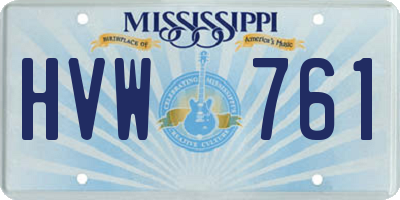 MS license plate HVW761