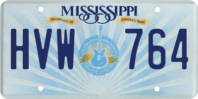 MS license plate HVW764