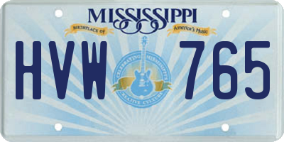 MS license plate HVW765
