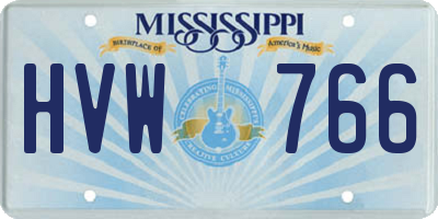 MS license plate HVW766