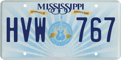 MS license plate HVW767