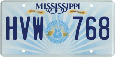 MS license plate HVW768