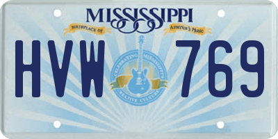 MS license plate HVW769