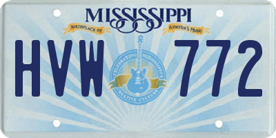 MS license plate HVW772