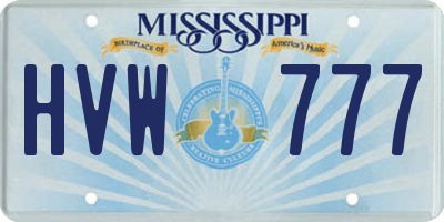 MS license plate HVW777