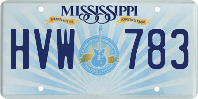MS license plate HVW783